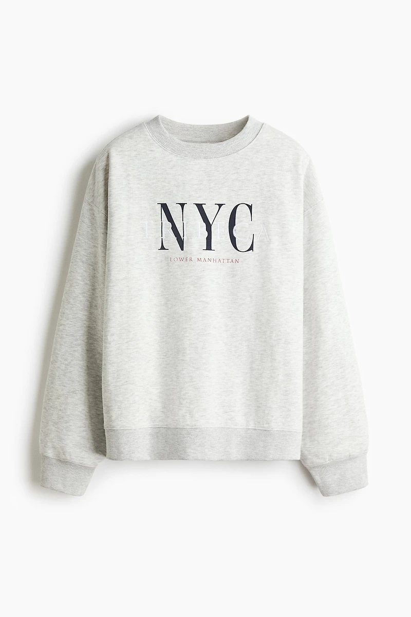 Sweatshirt with Text Motif