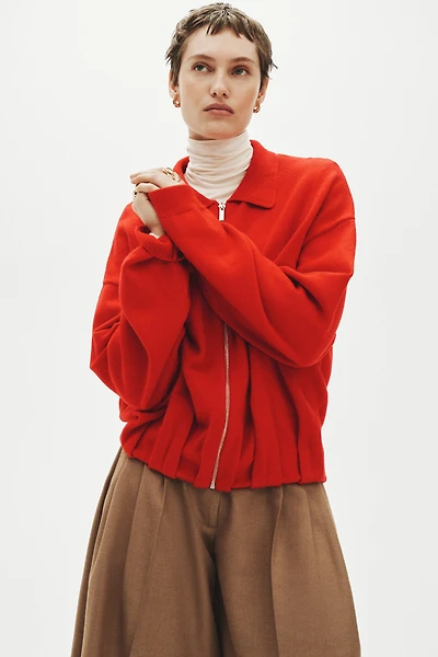 Oversized Cardigan with Zipper