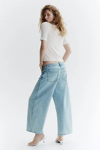 Regular-Waist Wide-Leg Ankle Jeans