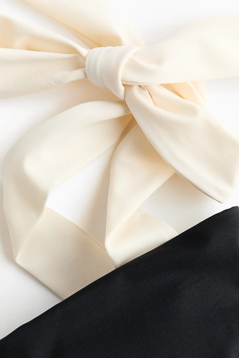 Padded-Cup Tie-Shoulder-Strap Swimsuit