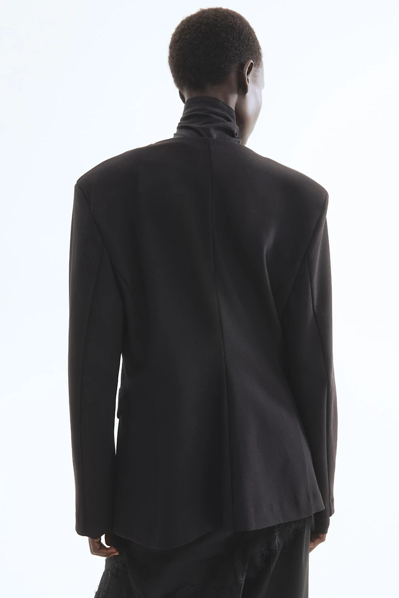 Blazer sans col en jersey