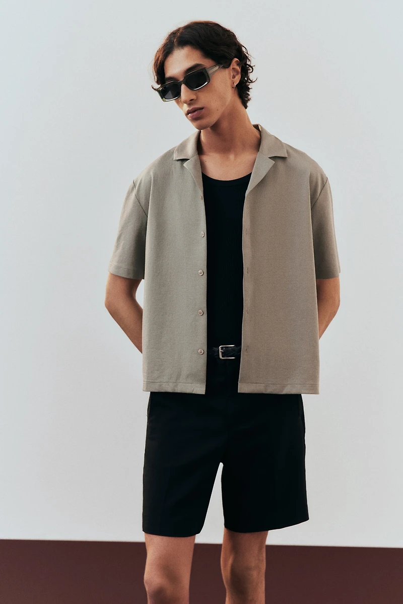 Regular Fit Ribbed resort shirt
