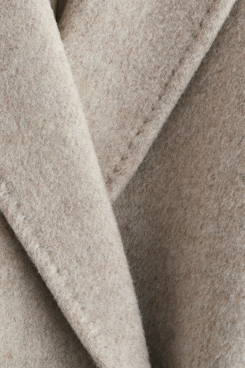 Wool-Blend Tie-Belt Coat