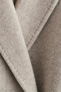 Wool-Blend Tie-Belt Coat