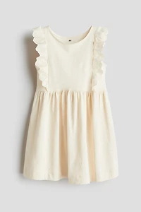 Ruffle-Trimmed Cotton Dress