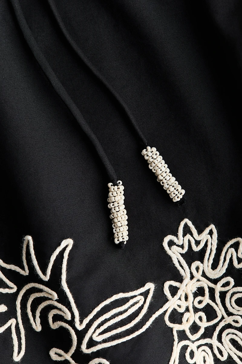 Embroidered Cotton Halterneck Top