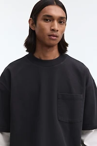 T-shirt à effet superposé ample en coton