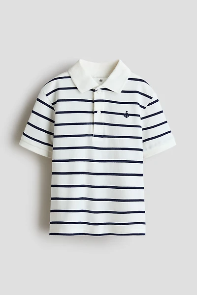 Embroidered-Motif Piqué Polo Shirt