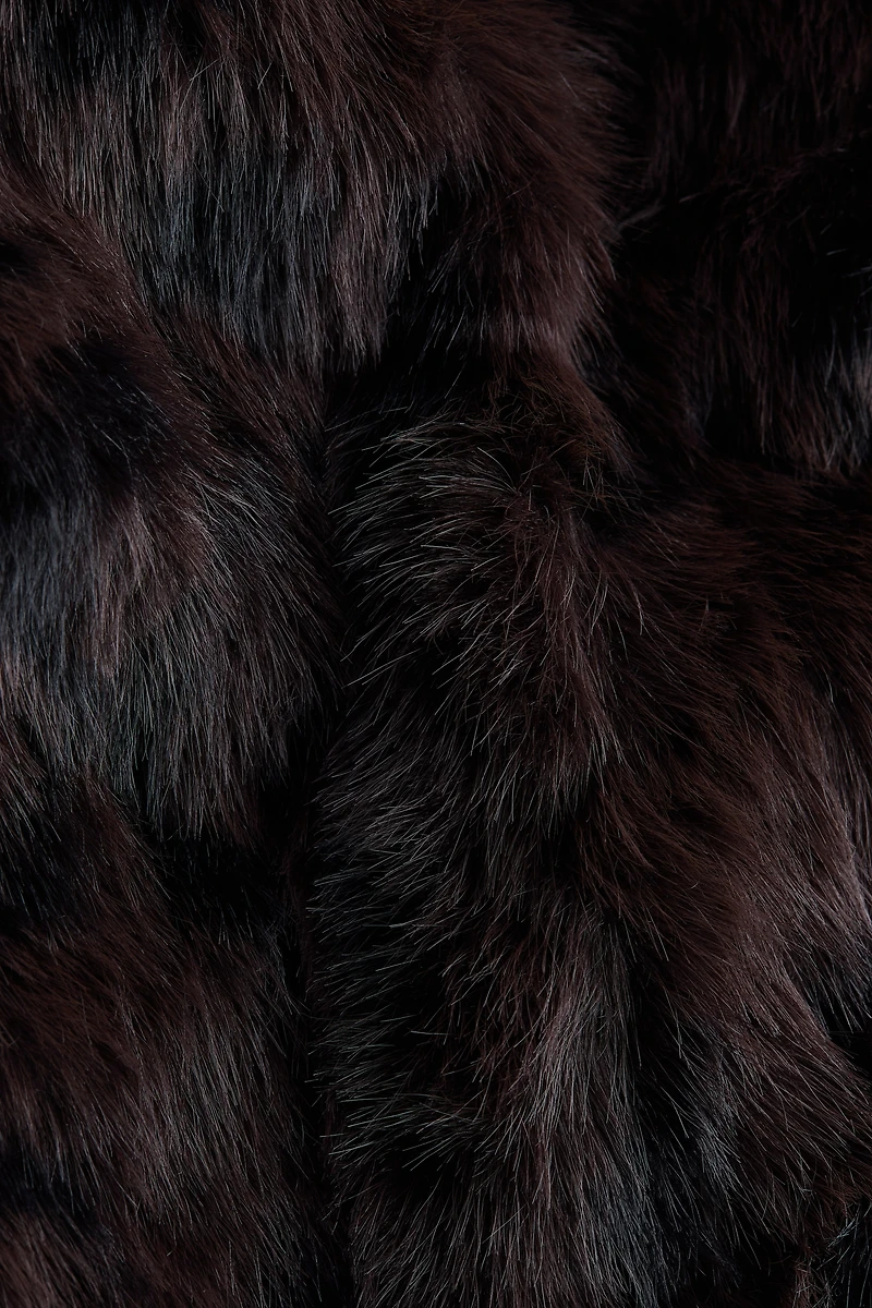 Fluffy Jacket with Funnel Collar
