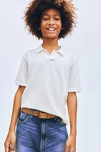 Fine-Knit Cotton Polo Shirt