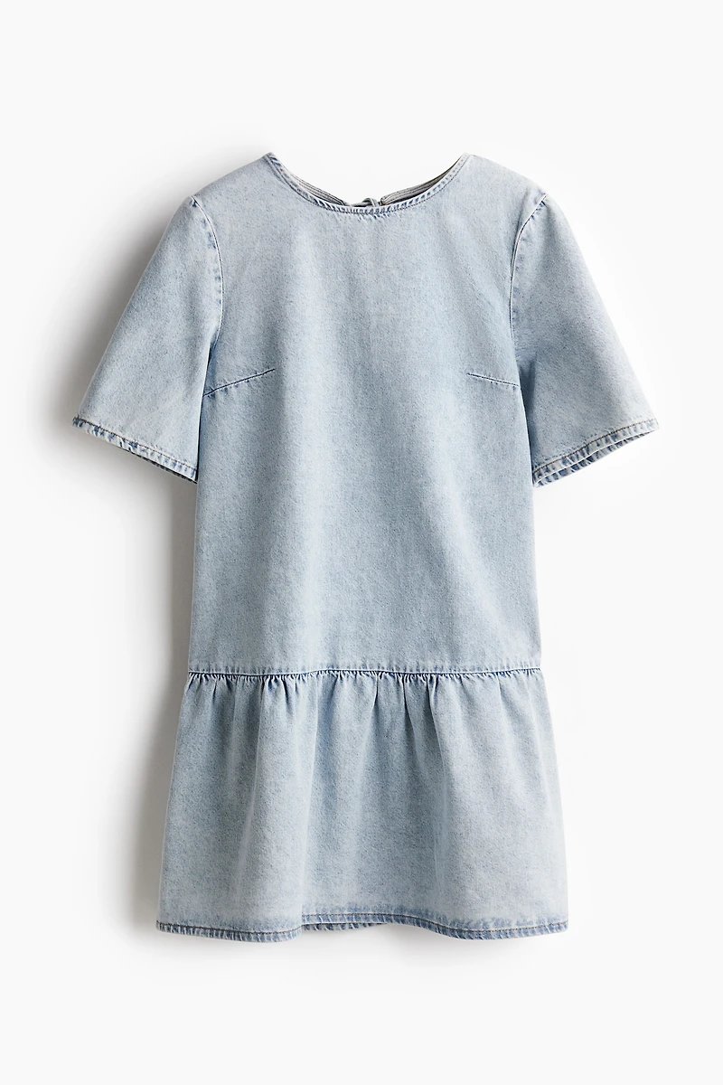 Tie-Detail Denim Dress