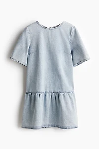 Tie-Detail Denim Dress
