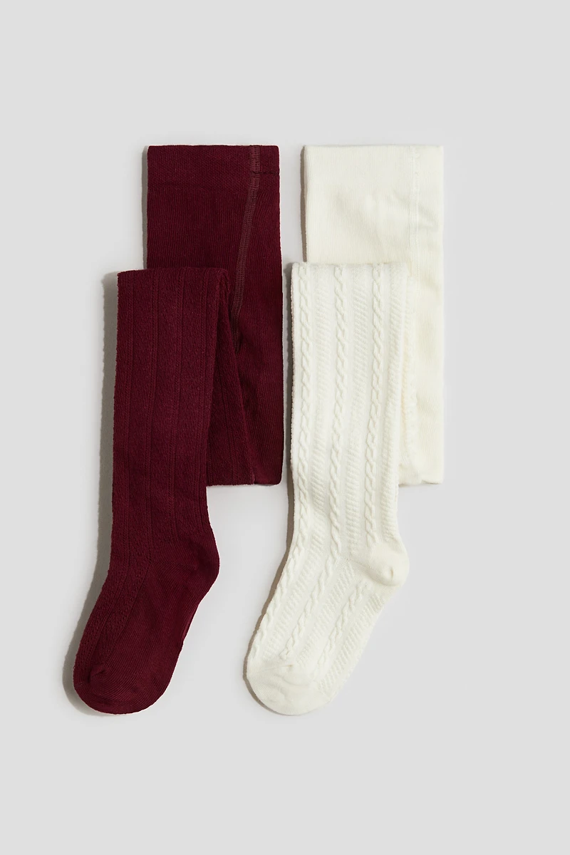 Lot de 2 collants en fin tricot