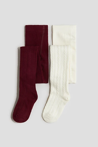 Lot de 2 collants en fin tricot