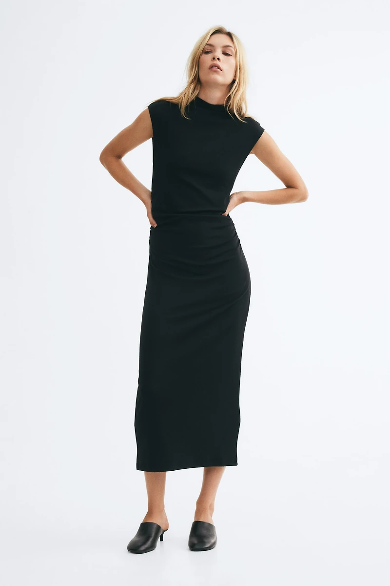 Sleeveless Mock Turtleneck Dress