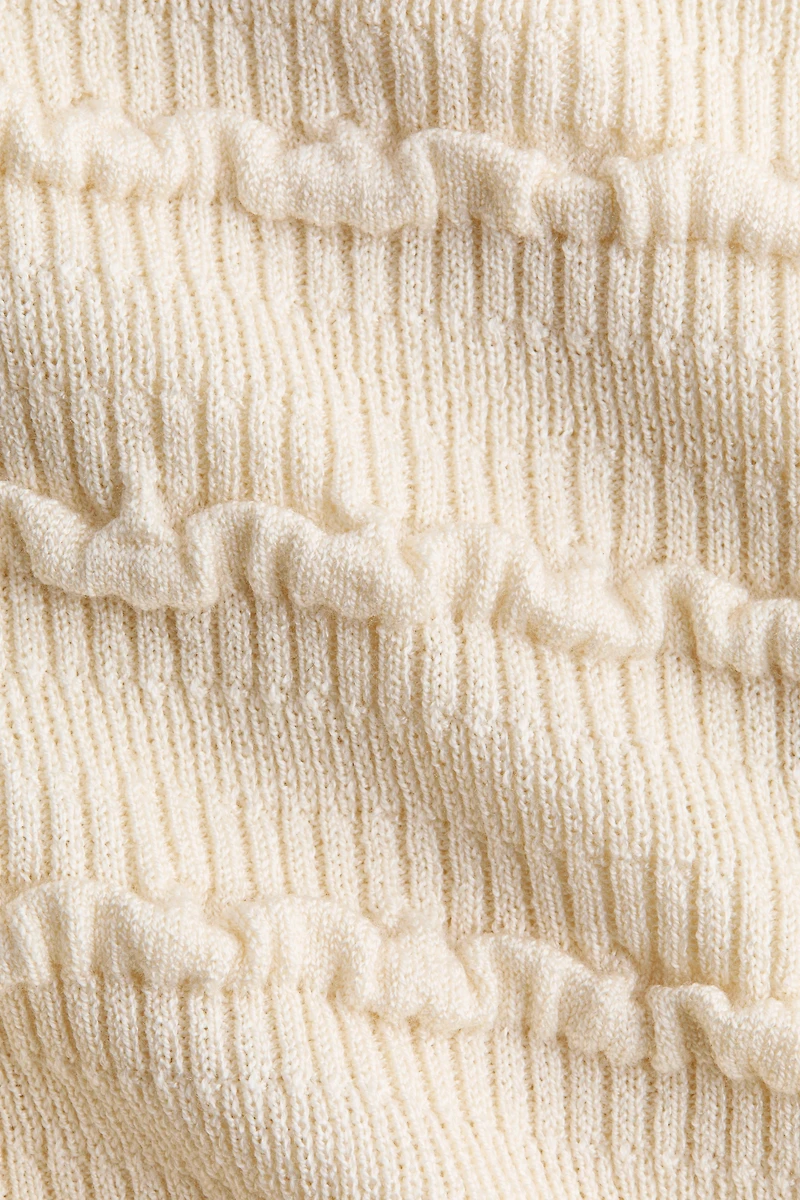 Ruffle-Trimmed Knit Top