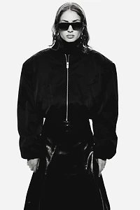 Bomber Jacket with Shoulder Pads