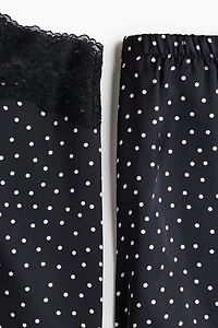 Lace-Trimmed Satin Pajamas