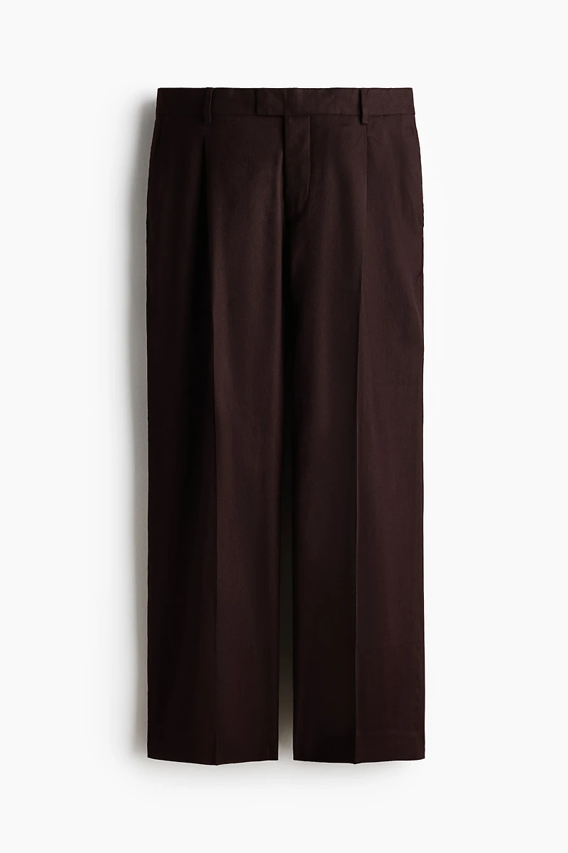 Relaxed-Fit Tailored Linen-Blend Pants