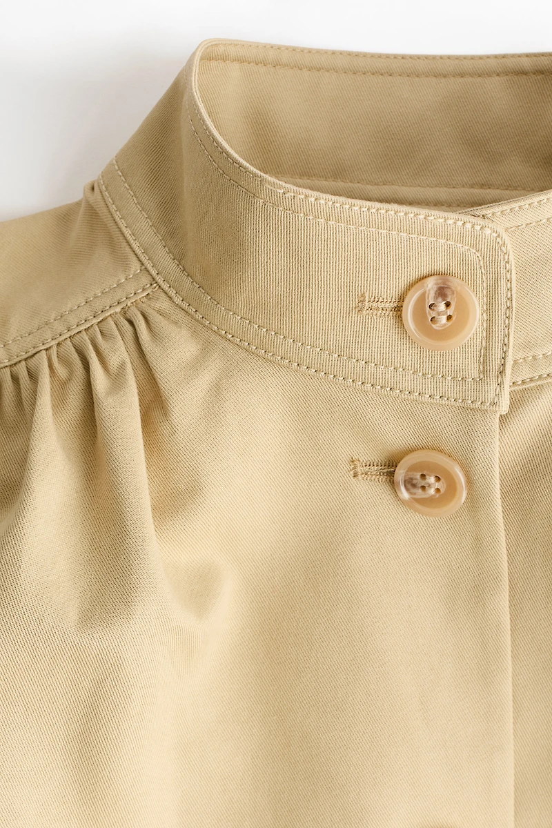 Puff-Sleeved Twill Jacket