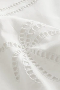 Eyelet-Embroidered Cushion Cover