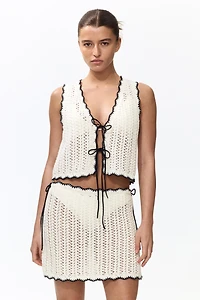 Jupe de plage à l'aspect crochet