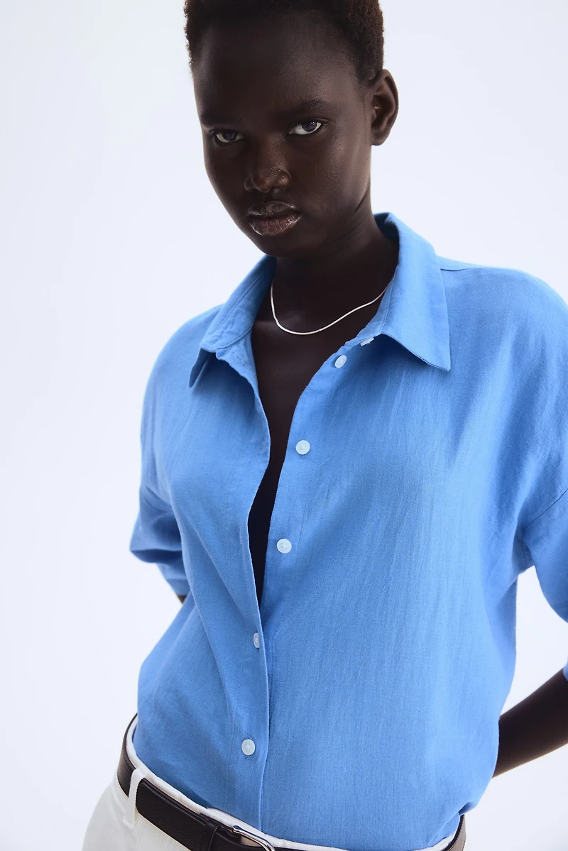 Linen-Blend Shirt