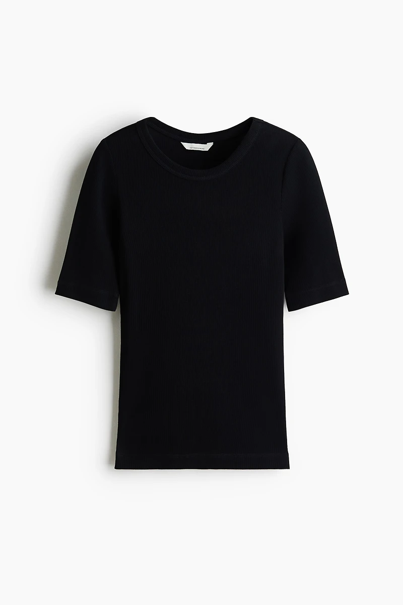 Ribbed Silk-Blend Top