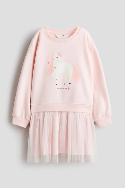 Robe en molleton avec jupe tulle