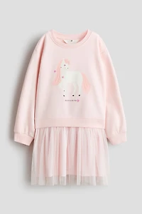 Robe en molleton avec jupe tulle