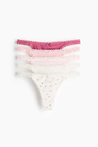 Lot de 5 culottes Tanga en coton