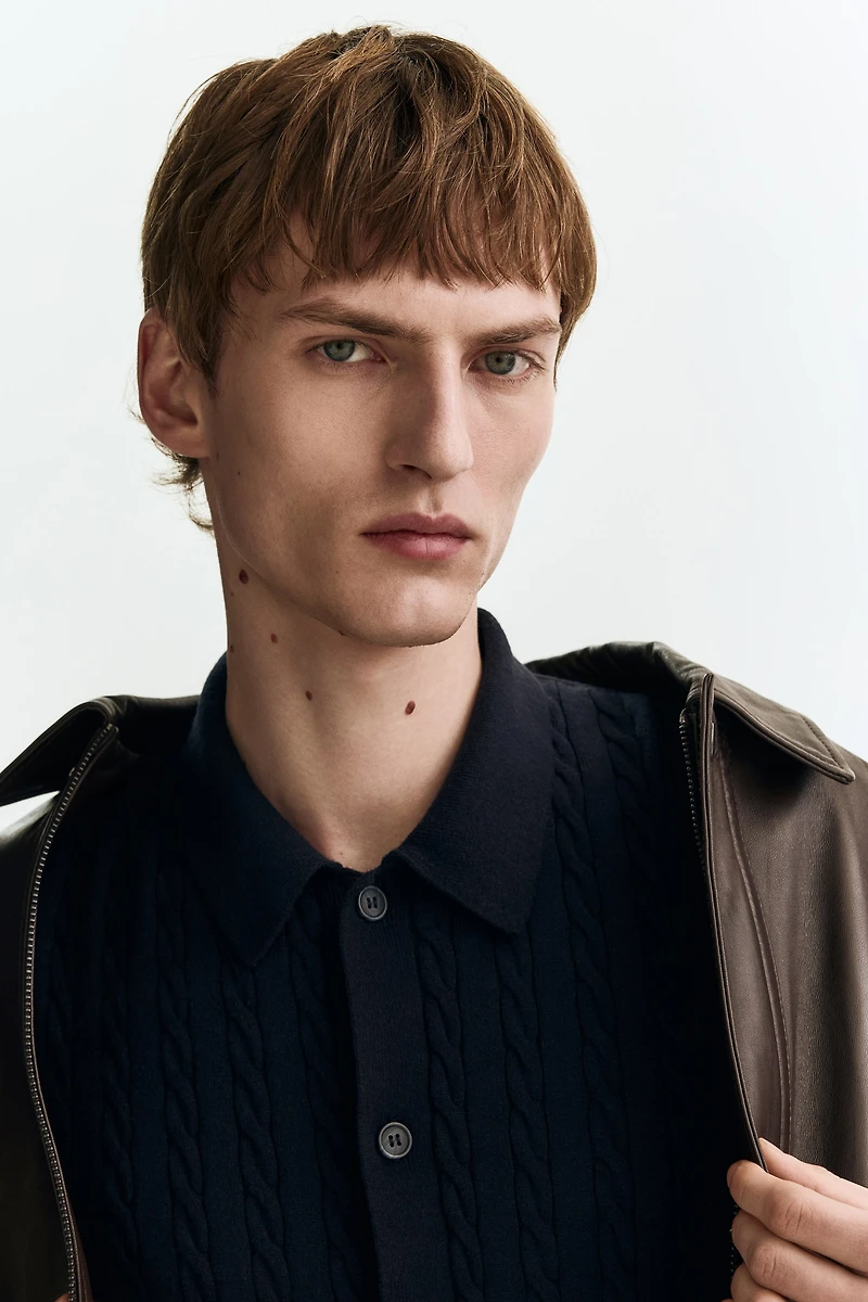 Regular-Fit Cable-Knit Shirt