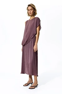 Draped Satin Dress