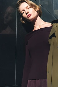 Twist-Detail Off-the-Shoulder Top