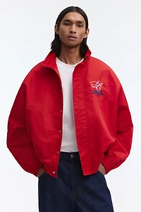 Veste de survêtement brodée ample en nylon