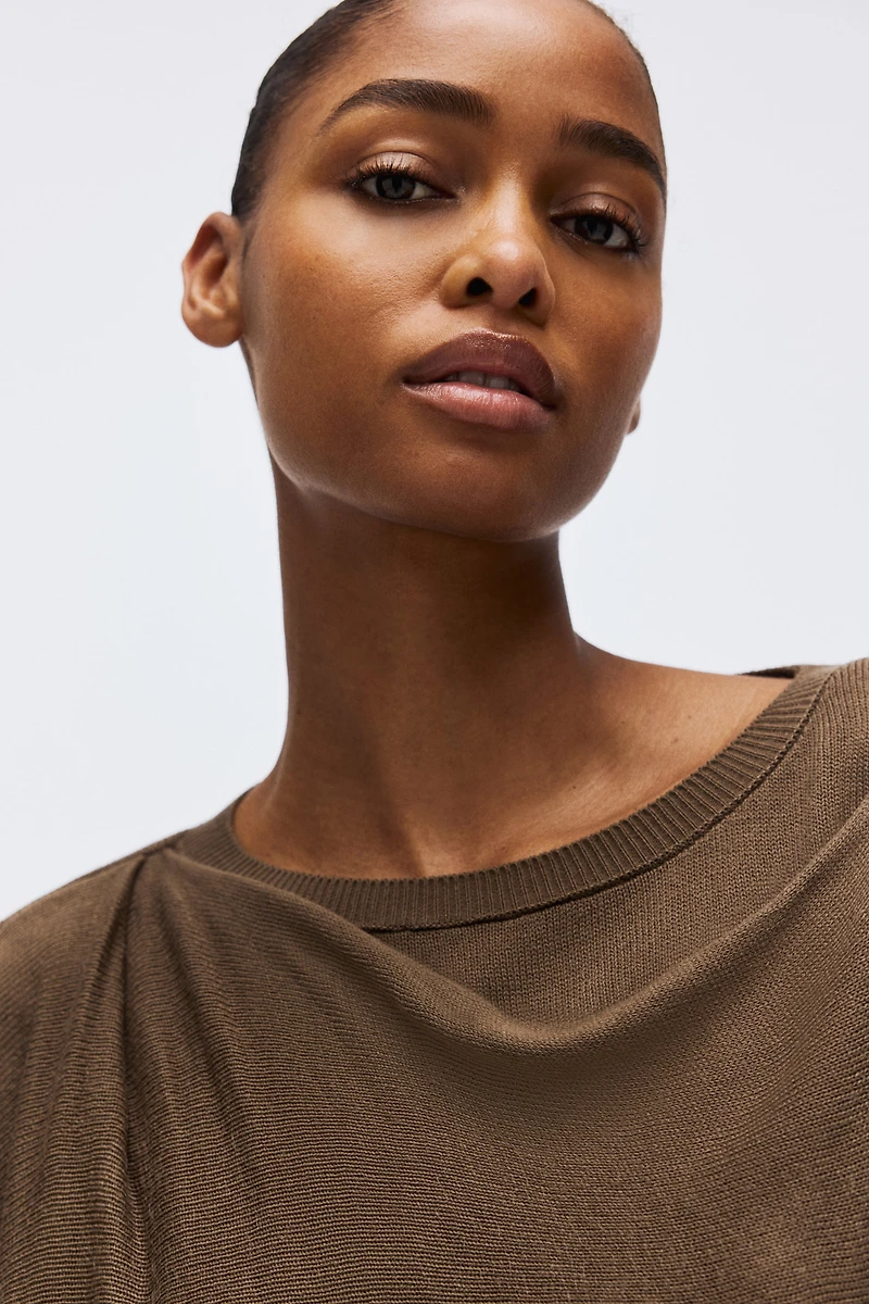 Scarf-Detail Sweater