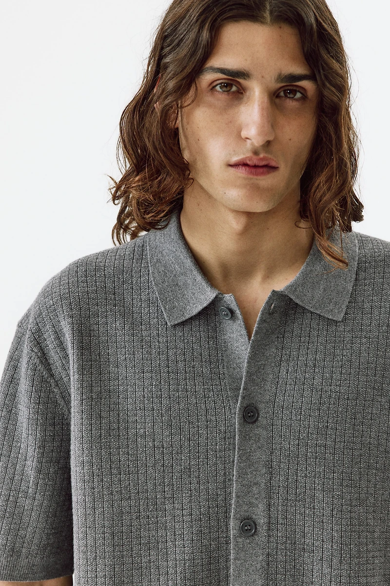 Regular-Fit Textured-Knit Shirt