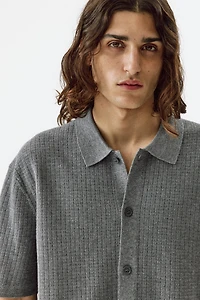 Regular-Fit Textured-Knit Shirt