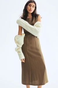 Defined-Waist Sleeveless Dress