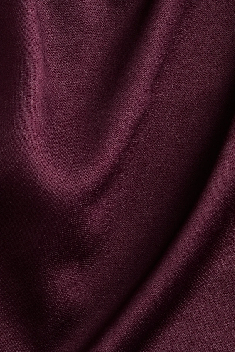 Scarf-Detail Satin Top