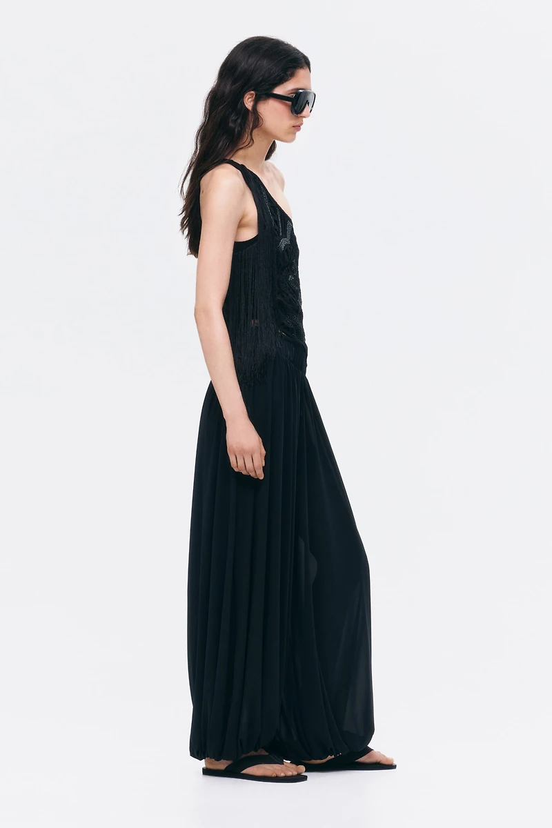 Embellished One-Shoulder Top