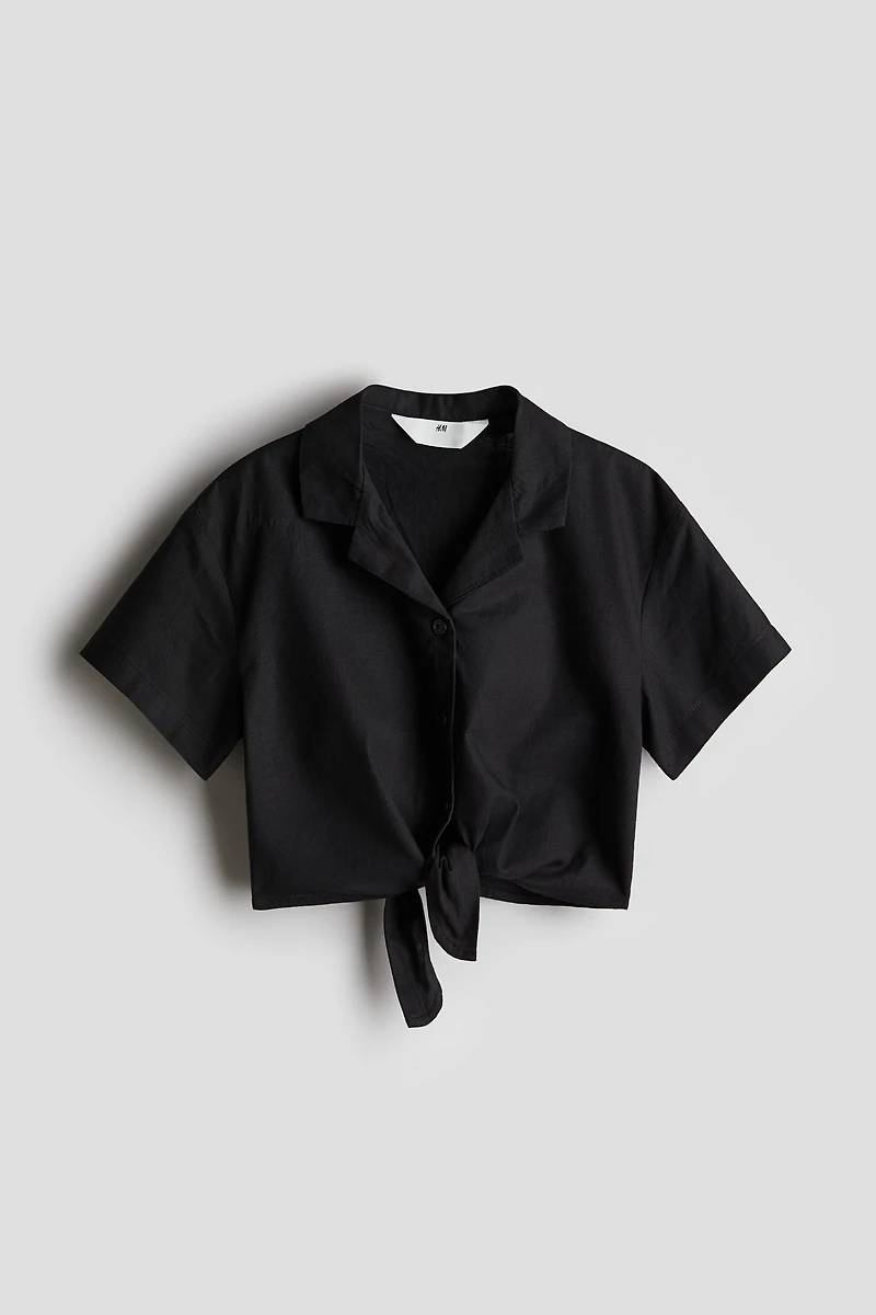 Knot-Detail Cropped Shirt
