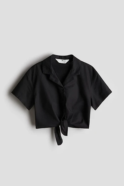Knot-Detail Cropped Shirt