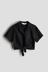 Knot-Detail Cropped Shirt