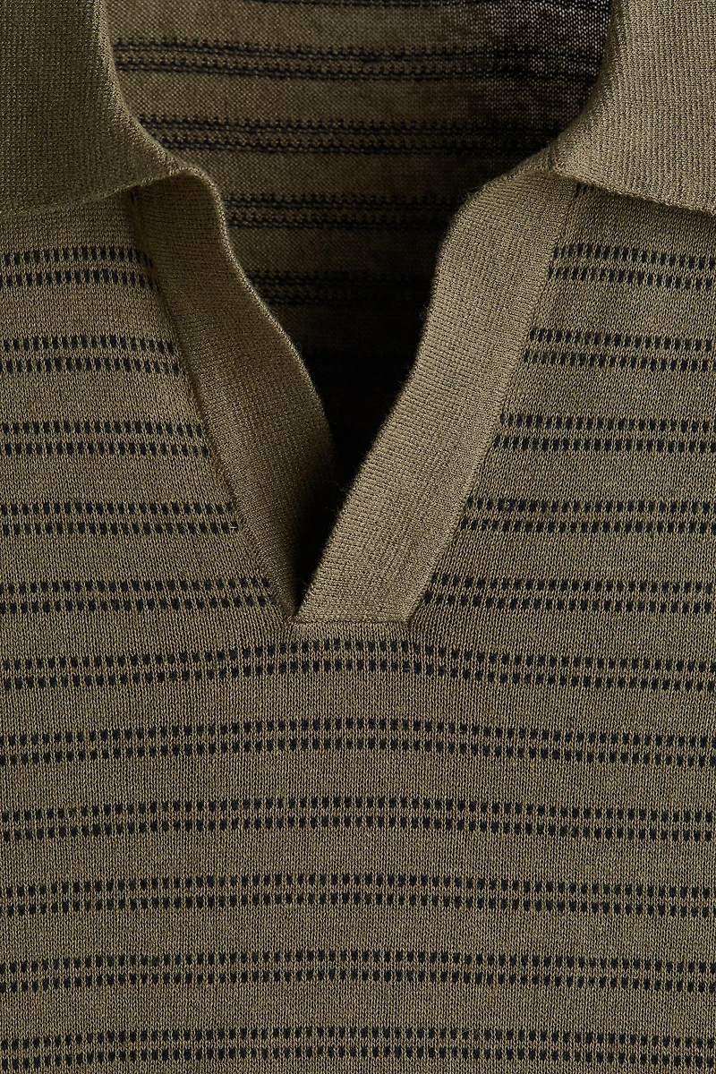 Regular-Fit Linen-Blend Polo Shirt