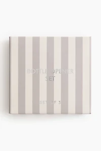 Ensemble ouvre bouteille 3 pièces en marbre