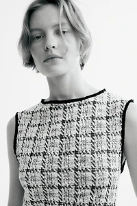 Fringed Bouclé-Knit Dress