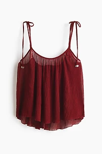 Crinkled Tie-Strap Beach Top