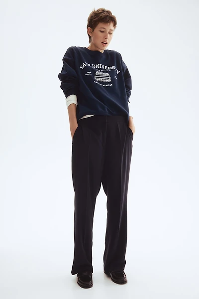 Straight-Leg Creased Pants