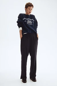 Straight-Leg Creased Pants